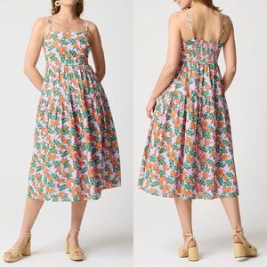 J. Crew Factory Women’s Strappy Midi Dress Sundress Summer in Oranges Size 4